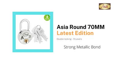 Asia Round 70MM padlock with 4 keys and strong metallic bond.