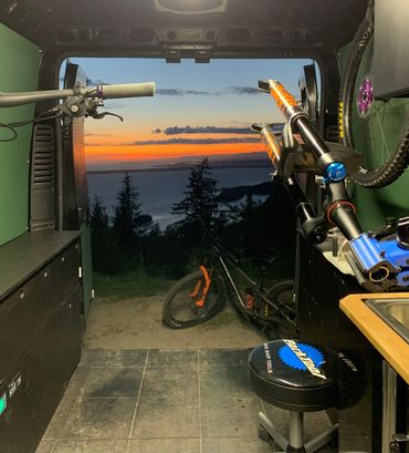 TunaBird Bikes mobile shop has all of the tools to perform complicated bike fixes in Whatcom County 