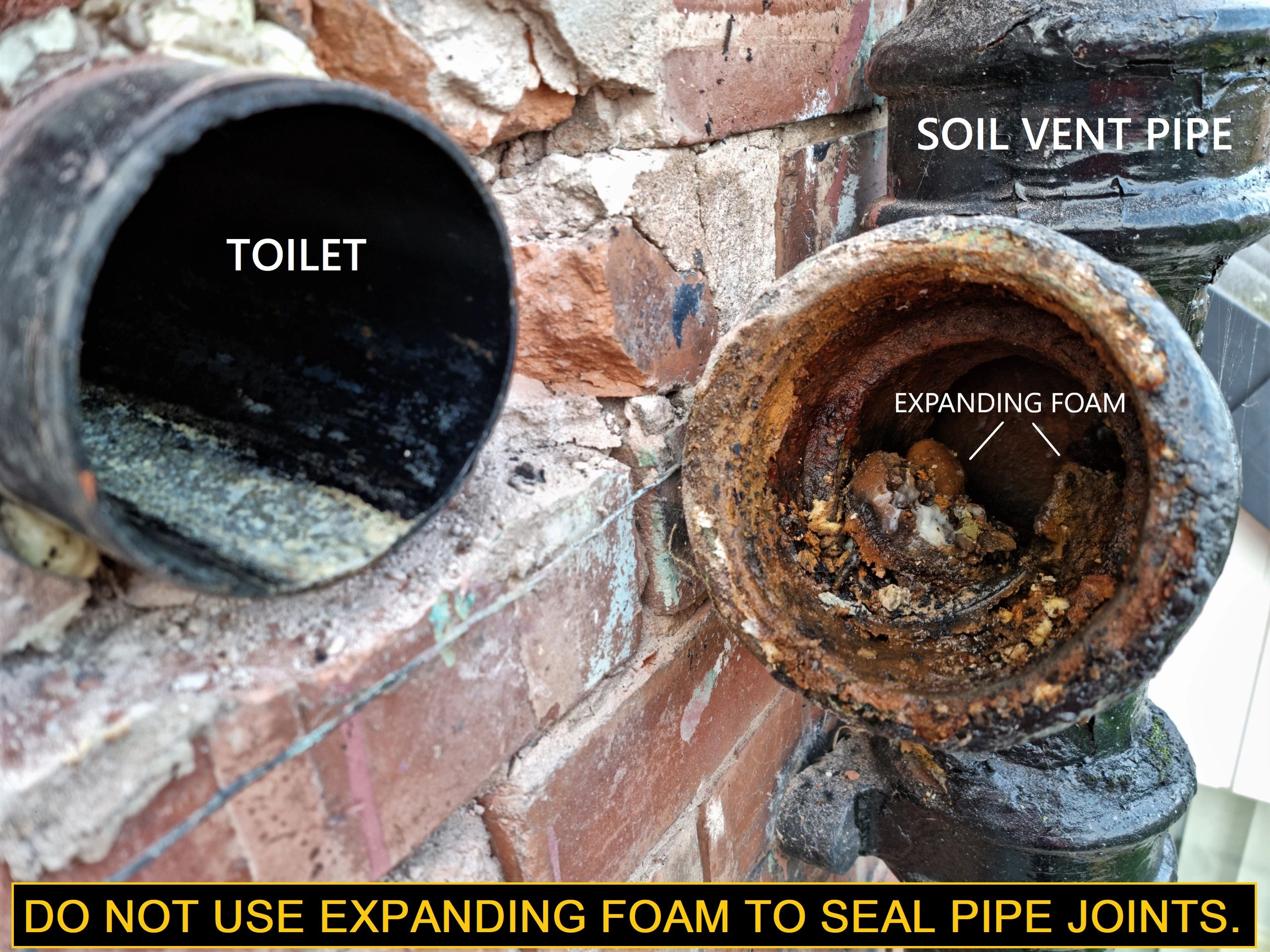 Drain and Pipe Joints - Expanding Foam