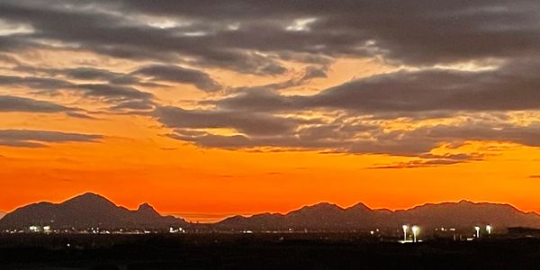 Sunset over Camelback Mountain from Scottsdale.
