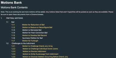 Motions Bank, dismiss charges, motion, criminal motion, evidence 