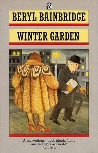 Colourful front cover of Bainbridge's Winter Garden, depicting a woman catching the eye of a man