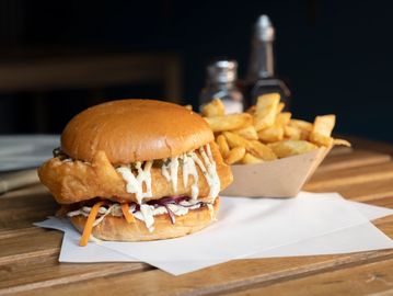 Fish Burger and Chips