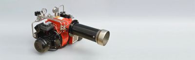 Compact underwater camera housing with controls and pressure gauges.