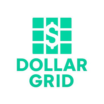 Dollar Grid logo with dollar sign and grid design.