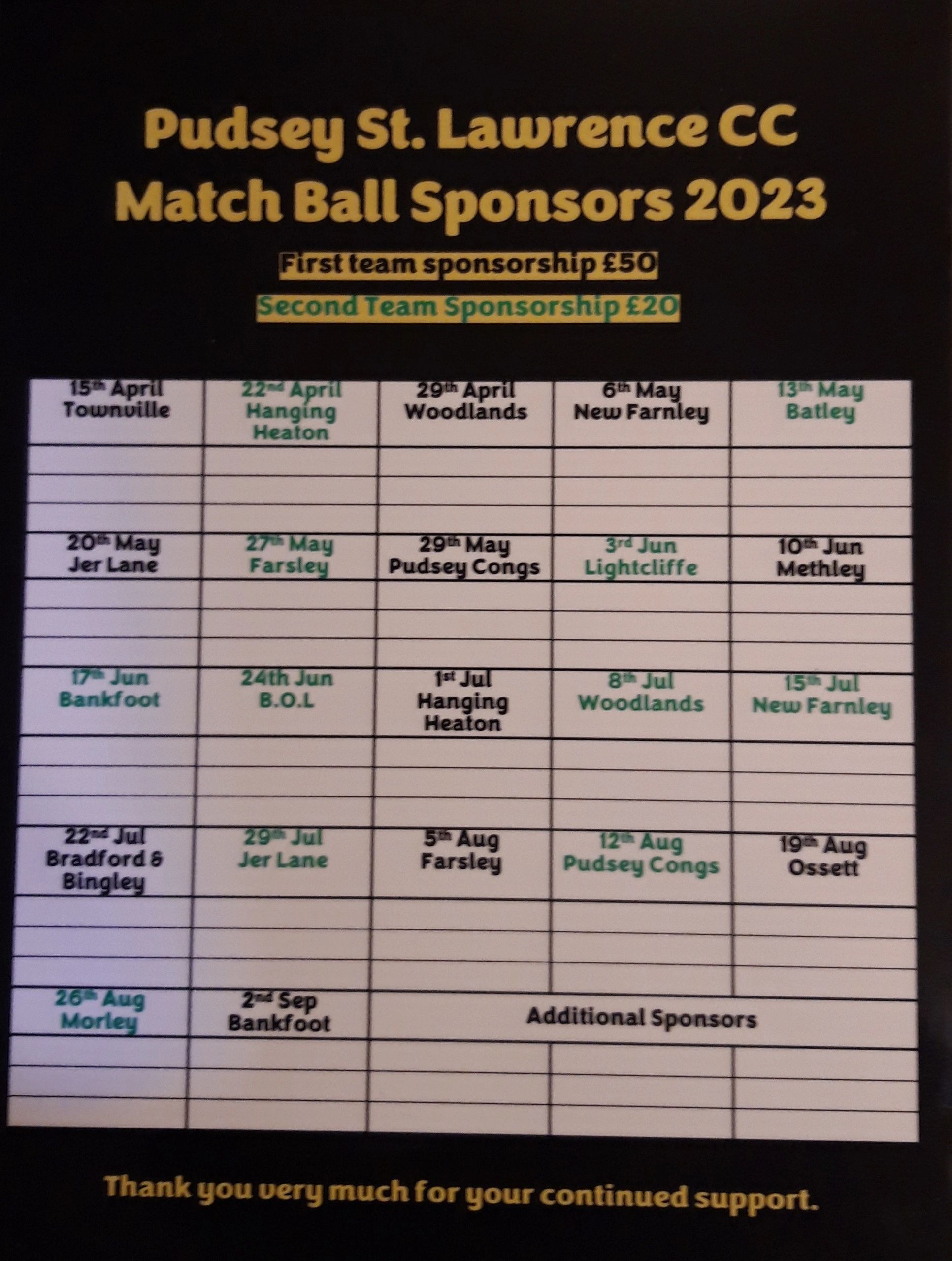 2023 Match Ball Sponsorship Now Open