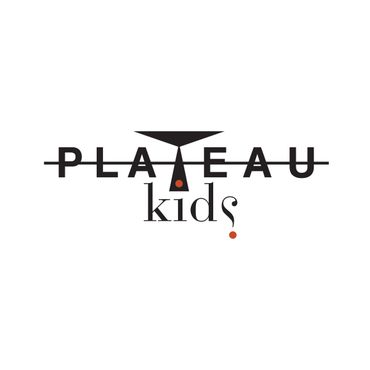 Logo for Plateau Kids with stylized text and graphic elements.