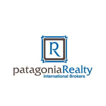 Logo of Patagonia Realty International Brokers with stylized 'R' inside a square frame.