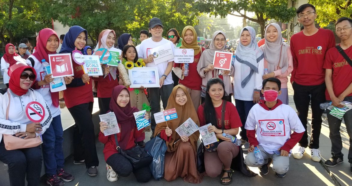 Public health students learning about UN sustainable development goals SDGs in Indonesia