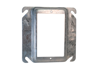 Metal mounting bracket with rectangular cutout.