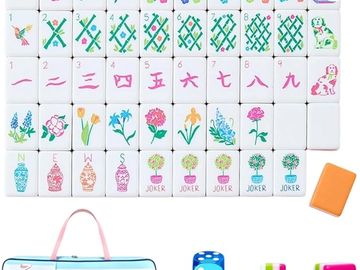 4 Layer Mahjong Tiles, 160 Pcs Premium Acrylic American Set with Exquisite Carrying Bag, Clear Engra