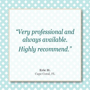 Positive professional recommendation from Eric H. in Cape Coral, FL.