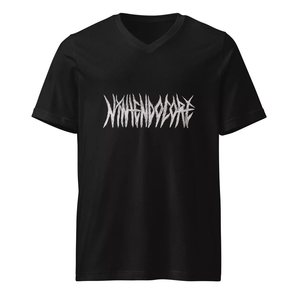 Nintendocore text unisex tee shirt white on black