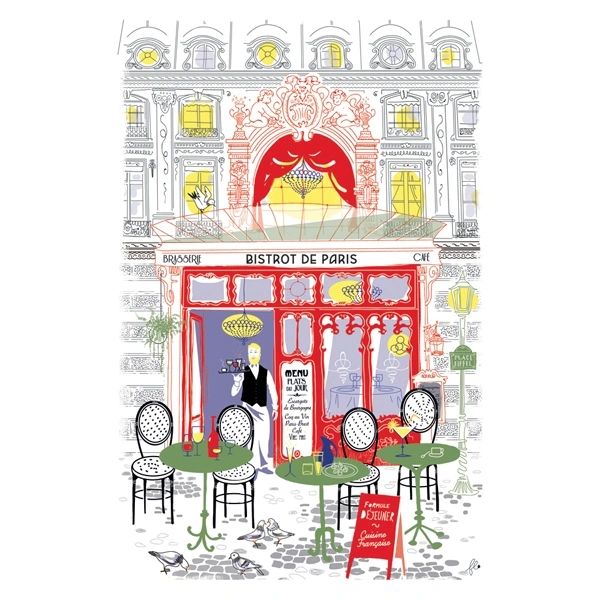Bistrot de Paris Tea Towel (Paris Bistro Tea Towel)