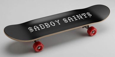 Skateboard with logo