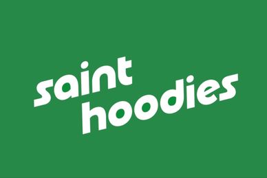 Bright green white logo sainthoodies