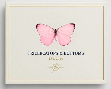 Pink butterfly business card logo cream