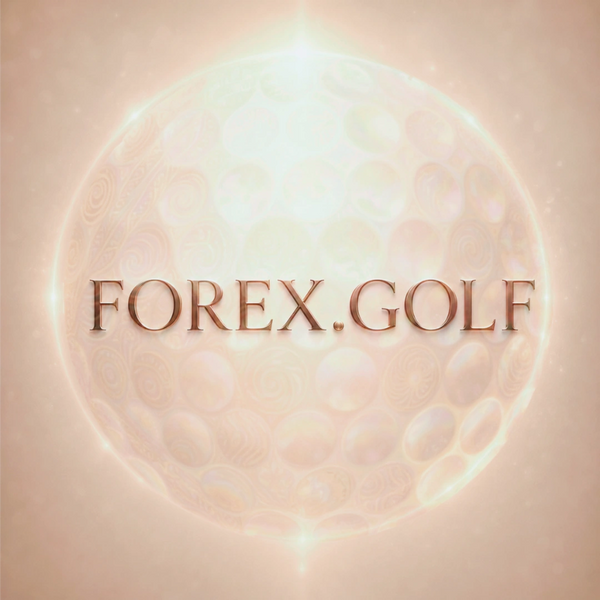 Rose and champagne gold logo for forex.golf