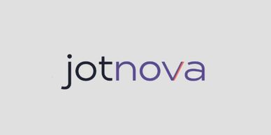 Jotnova logo purple and wet paper gray