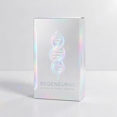 Shiny Regeneural box with DNA logo.