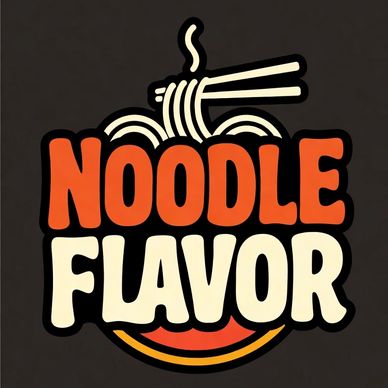 Noodle Flavor logo brown orange retro
