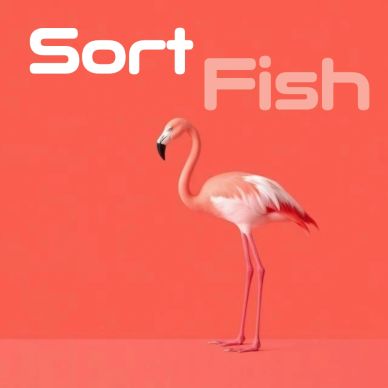 Coral background flamingo.