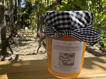 Ripe Mangos and fresh diced pineapple created a tropical taste of jam.