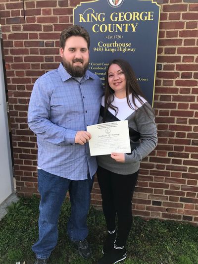 Couple Married at King George County, VA Courthouse