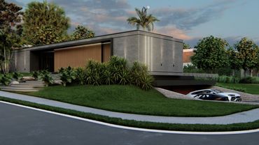 Projeto arquitetura residencial em concreto aparente