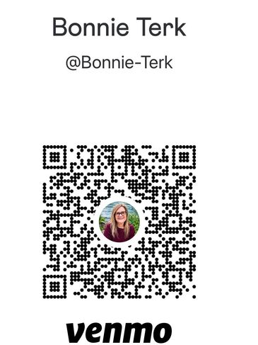 Venmo QR code for Bonnie Terk with profile photo and username.