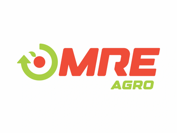 Logotipo da MRE Agro em vermelho e verde.