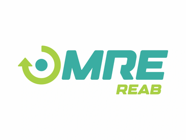 Logotipo da MRE REAB com design moderno.