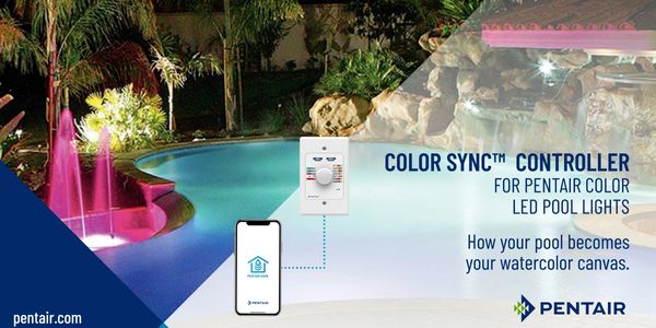 Color Sync controller for Pentair LED pool lights transforms your pool into a vibrant watercolor canvas.