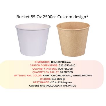 Customizable Design
130/ 120 Oz versions
Material (kraft or cardboard)
2 different colours (white, b