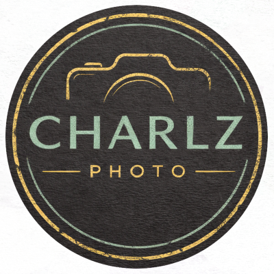 Logo for Charlz Photo featuring a camera outline and stylish text.