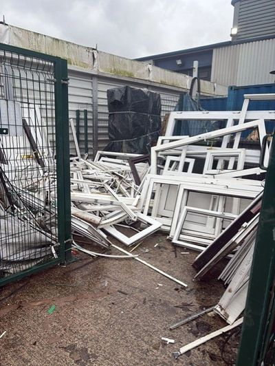 uPVC window frame collection in Burnley ready for Recycling 