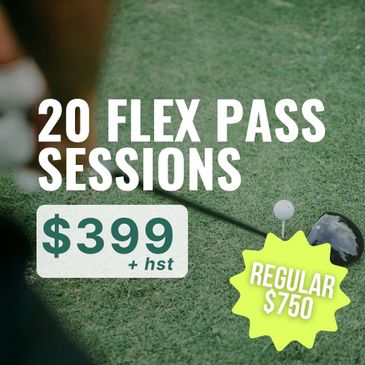 Golf flex pass offer: 20 sessions for $399, regular $750.