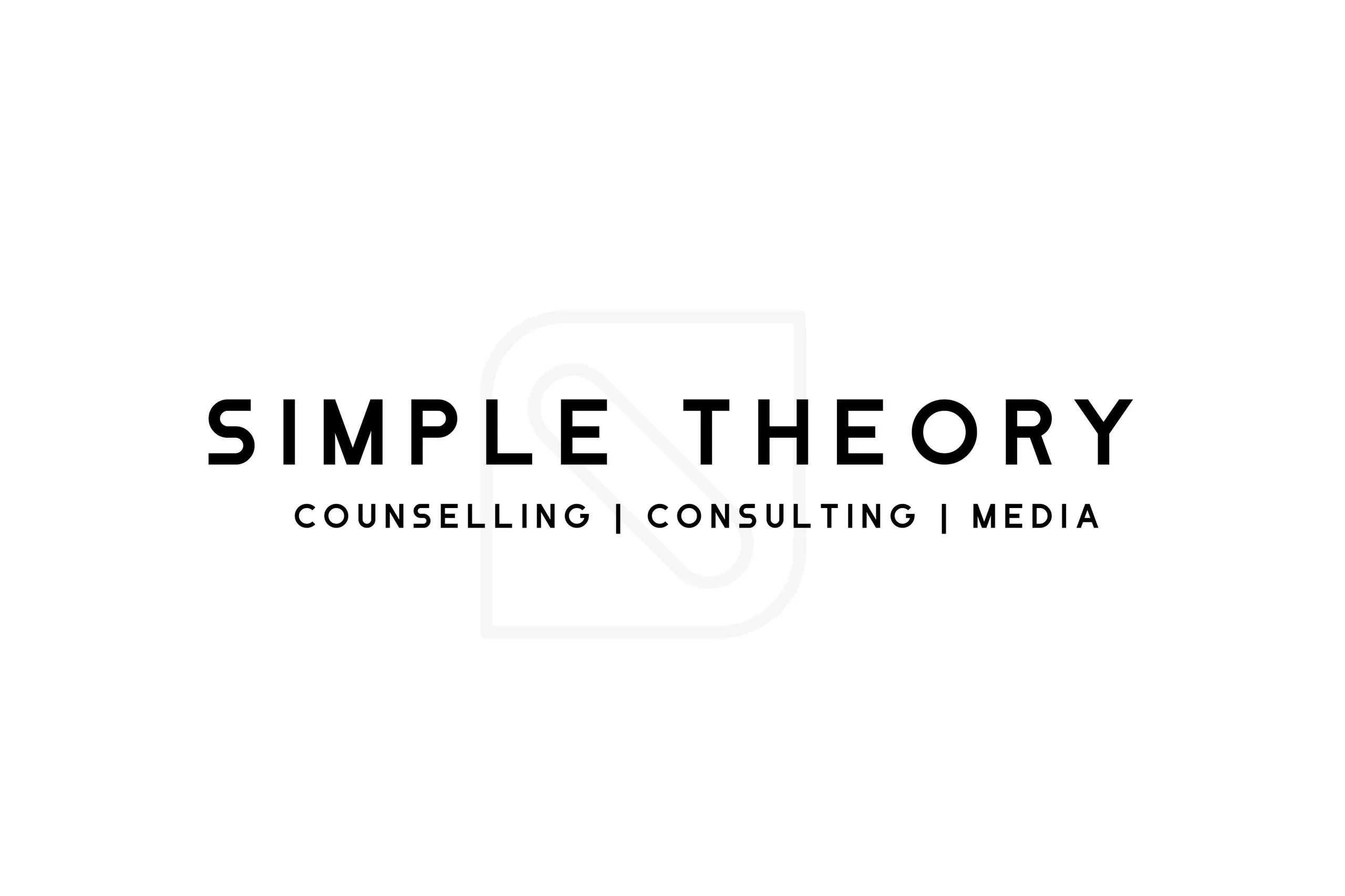 Logo for Simple Theory offering counselling, consulting, and media services.