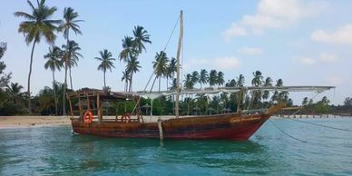 Traditional dhow boat of Zanzibar
