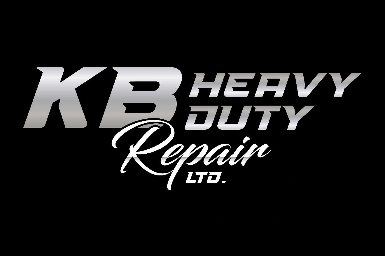 Silver KB Heavy Duty Repair LTD. logo on black background.