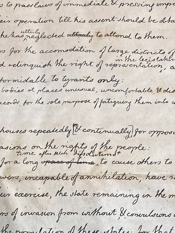 Page 2 of Jefferson's Original Draft of the Declaration of Independence