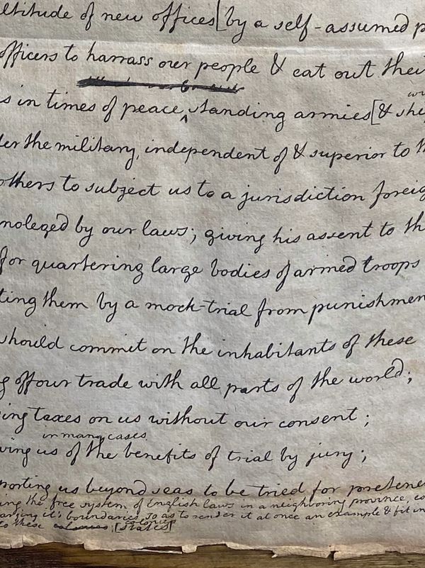 Page 2 of Jefferson's Original Draft of the Declaration of Independence