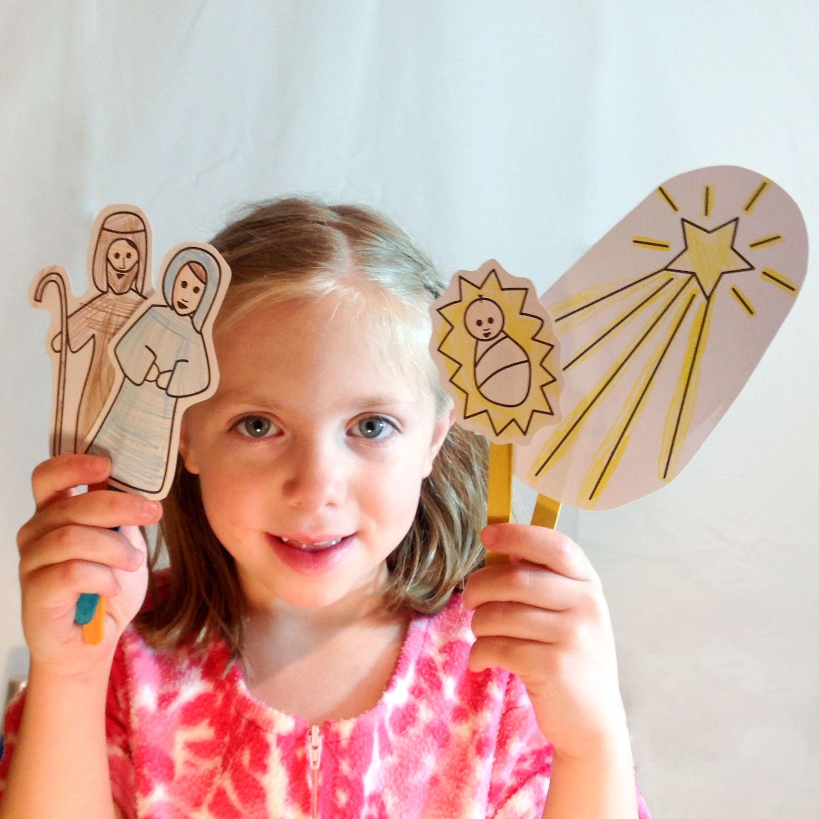 Printable Popsicle Stick Nativity Puppets
