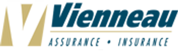 Vienneau insurance company logo with blue and gold text.