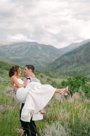 Wedding Couple Portrait at Patak Ranch, Snowmass, Colorado (Luxury Aspen Wedding)
