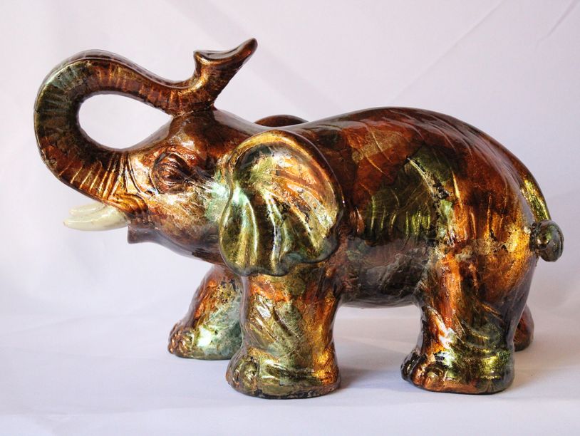 Turquoise Ceramic Elephant
