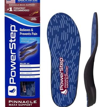 PowerStep Pinnacle Maxx Orthotic Insoles - For Maximum Stability & Comfort - Firm + Flexible Angled 