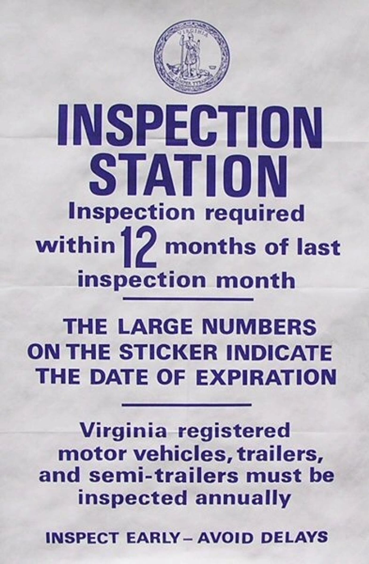 VA STATE INSPECTIONS
