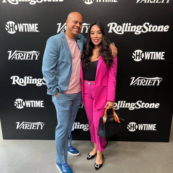 JJ Velazquez and wife Geri Leigh Tiu at The Rolling Stones Vanity Fair Showtime event in NYC 