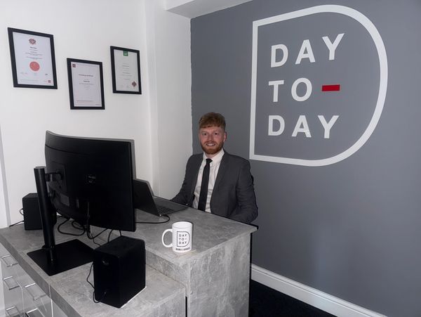 Accountant sat at desk